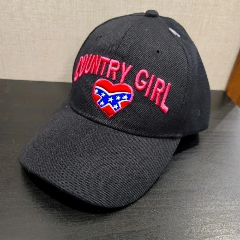 Country Girl In Black And Pink Adjustable Baseball Cap Hat